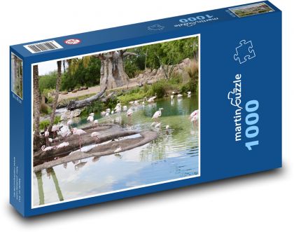 Přírodní rezervace - Plameňáci - Puzzle 1000 dílků, rozměr 60x46 cm