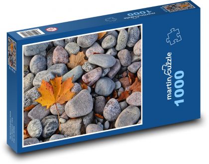 Stones - autumn, leaf - Puzzle 1000 pieces, size 60x46 cm 