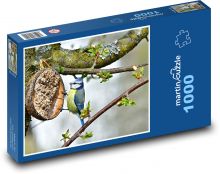 Sýkora modřinka - pták, zvíře Puzzle 1000 dílků - 60 x 46 cm