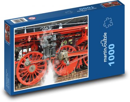 Lokomotywa parowa - kolej, pociąg - Puzzle 1000 elementów, rozmiar 60x46 cm