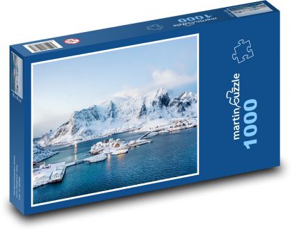 Norsko - Lofoty, led - Puzzle 1000 dílků, rozměr 60x46 cm