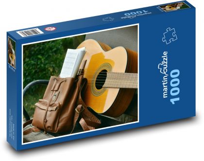 Kytara - zpěvník, batoh - Puzzle 1000 dílků, rozměr 60x46 cm
