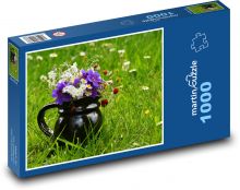 Lúčne kvety - lúka, leto Puzzle 1000 dielikov - 60 x 46 cm 