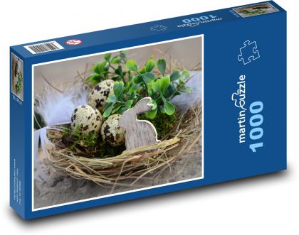 Easter Nest - Eggs, Decoration - Puzzle 1000 pieces, size 60x46 cm 
