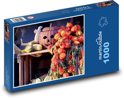 Halloween - tekvica, jeseň - Puzzle 1000 dielikov, rozmer 60x46 cm