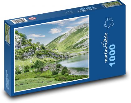 Jezioro - góra, przyroda - Puzzle 1000 elementów, rozmiar 60x46 cm