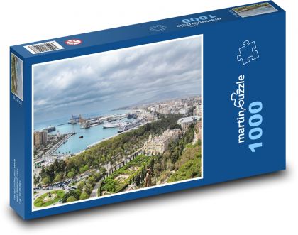 Španělsko - přístav, lodě - Puzzle 1000 dílků, rozměr 60x46 cm