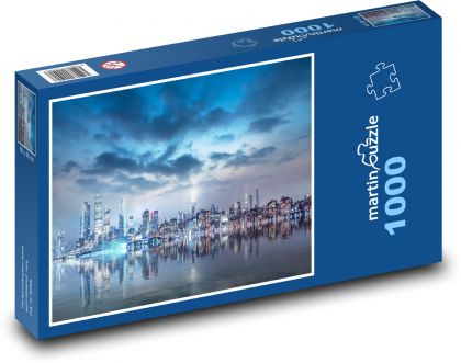 Landscape - city at night, clouds - Puzzle 1000 pieces, size 60x46 cm 