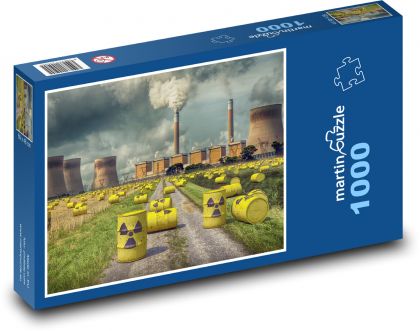 Jadrový odpad - elektráreň, komíny - Puzzle 1000 dielikov, rozmer 60x46 cm