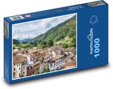 Domy - město, hory Puzzle 1000 dílků - 60 x 46 cm