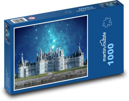 Hrad - noc, architektura - Puzzle 1000 dílků, rozměr 60x46 cm