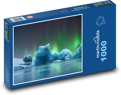 Northern Lights - Lofoten, glaciers - Puzzle 1000 pieces, size 60x46 cm 