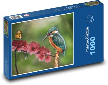 Refrigerator - bird, spring flower - Puzzle 1000 pieces, size 60x46 cm 