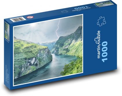 Fluss zwischen Bergen - Felsen, Natur - Puzzle - 1000 Teile