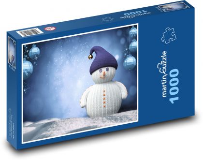 Christmas cards - snowman, snow - Puzzle 1000 pieces, size 60x46 cm 