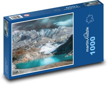 Ledová hora - krajina, jezero - Puzzle 1000 dílků, rozměr 60x46 cm