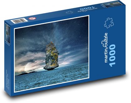 Insel im Meer - Planet, Meer bei Nacht - Puzzle - 1000 Teile