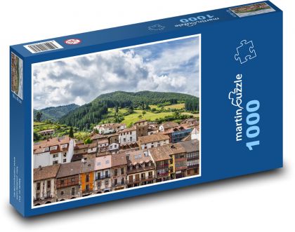 Město ve Španělsku - hora, Calabrie - Puzzle 1000 dílků, rozměr 60x46 cm