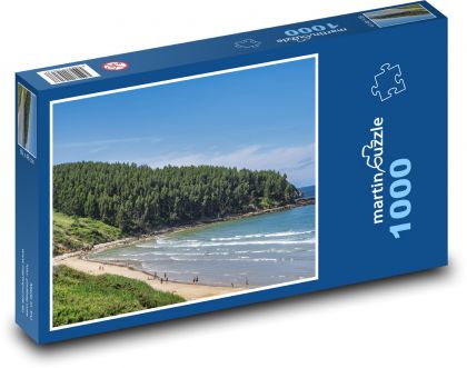 Turisti na pláži - more, pobrežie - Puzzle 1000 dielikov, rozmer 60x46 cm