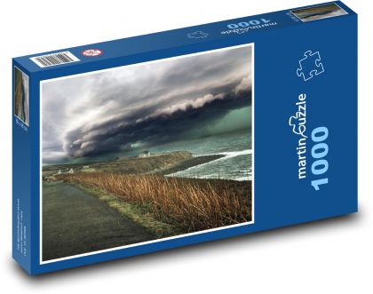 Landscape by the sea - roads, clouds - Puzzle 1000 pieces, size 60x46 cm 