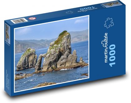 Skály - moře, mraky - puzzle 1000 dílků