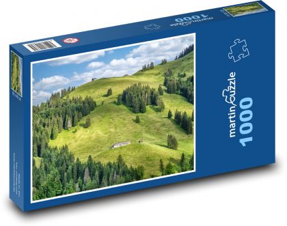 Krajina - hora, les - Puzzle 1000 dielikov, rozmer 60x46 cm