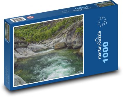 Řeka v lese - příroda, krajina - Puzzle 1000 dílků, rozměr 60x46 cm