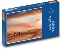 Piesočné duny - ťavy, púšť Puzzle 1000 dielikov - 60 x 46 cm 