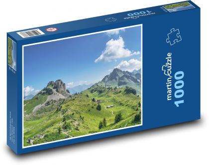 Švýcarsko - horolezectví, krajina - Puzzle 1000 dílků, rozměr 60x46 cm