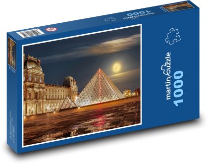 Architekrua - noční město, měsíc - Puzzle 1000 dílků, rozměr 60x46 cm