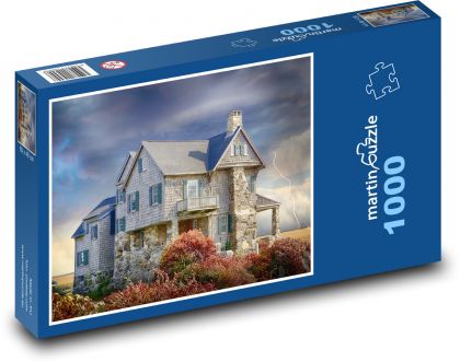 Kamenný dom - búrka, mraky - Puzzle 1000 dielikov, rozmer 60x46 cm