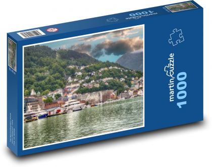 Miasto w Norwegii - Bergen, krajobraz - Puzzle 1000 elementów, rozmiar 60x46 cm