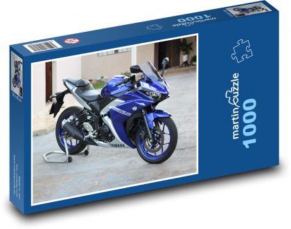 blue Yamaha R3 - Puzzle 1000 pieces, size 60x46 cm 