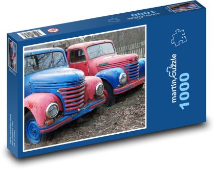 Stará nákladní auta - Puzzle 1000 dílků, rozměr 60x46 cm
