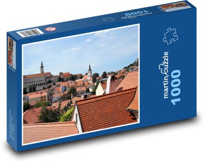 Mikulov - dachy i zamek - Puzzle 1000 elementów, rozmiar 60x46 cm
