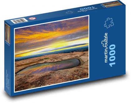 Západ slunce, hora - puzzle 1000 dílků