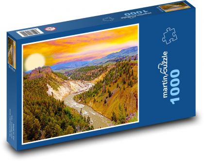 Yellowstone park - řeka - Puzzle 1000 dílků, rozměr 60x46 cm