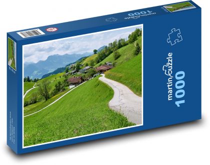Alpská louka - Rakousko - Puzzle 1000 dílků, rozměr 60x46 cm