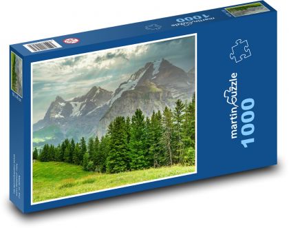 Alpy - příroda, krajina - Puzzle 1000 dílků, rozměr 60x46 cm