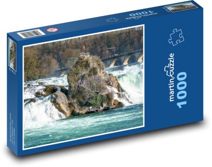 Švýcarsko - vodopád, Rýn - Puzzle 1000 dílků, rozměr 60x46 cm
