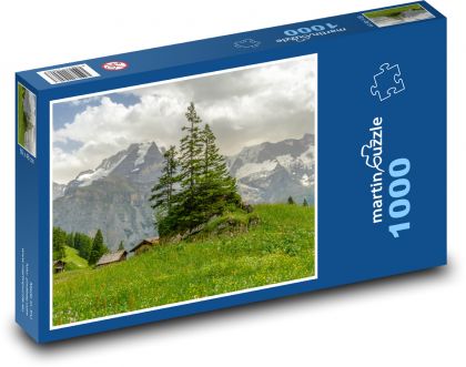 Švýcarsko - horské panorama - Puzzle 1000 dílků, rozměr 60x46 cm