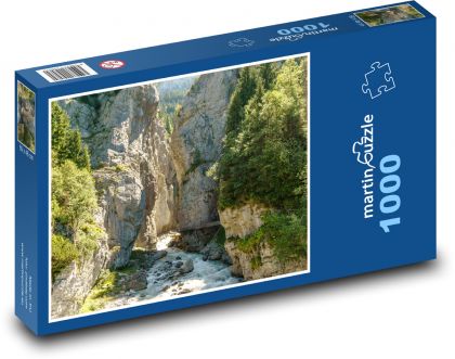 Alpy - ledovcový kaňon - Puzzle 1000 dílků, rozměr 60x46 cm