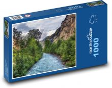 Rzeka - góra, przyroda Puzzle 1000 elementów - 60x46 cm