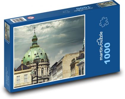Kostol - kupola, mesto - Puzzle 1000 dielikov, rozmer 60x46 cm