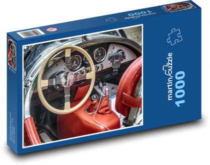Luksusowy samochód - kierownica, pojazd - Puzzle 1000 elementów, rozmiar 60x46 cm
