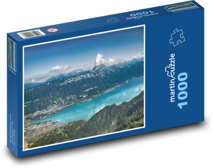 Jezero - Brienz, Švýcarsko - Puzzle 1000 dílků, rozměr 60x46 cm