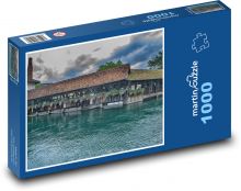 Thun - Švýcarsko, most Puzzle 1000 - 60x46 cm