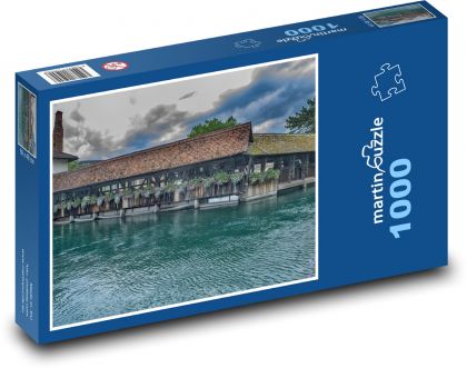 Thun - Švýcarsko, most - Puzzle 1000 dílků, rozměr 60x46 cm