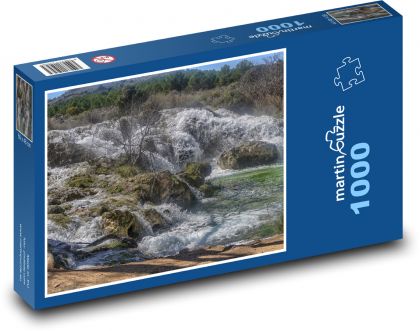 Wodospady - rzeka, przyroda - Puzzle 1000 elementów, rozmiar 60x46 cm