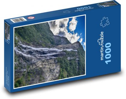 Vodopád - Fjordy, Nórsko - Puzzle 1000 dielikov, rozmer 60x46 cm